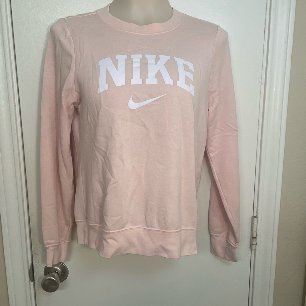 Nike Light Pink Crewneck Sweatshirt with White Logo